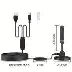 5600 Miles Long Range Digital TV Antenna-Amplified HD Digital TV Reception for Smart & Traditional Tvs - Ultra-Compact, Magnetic Base, Supports 4K, 1080P & Fire TV -Gen 2