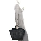 Drummed Calfskin Mini Luggage Black