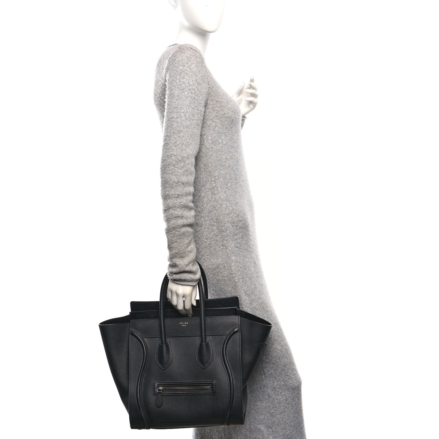 Drummed Calfskin Mini Luggage Black