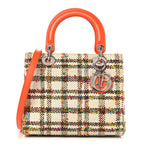 Tweed Medium Lady Dior  Orange Multicolor