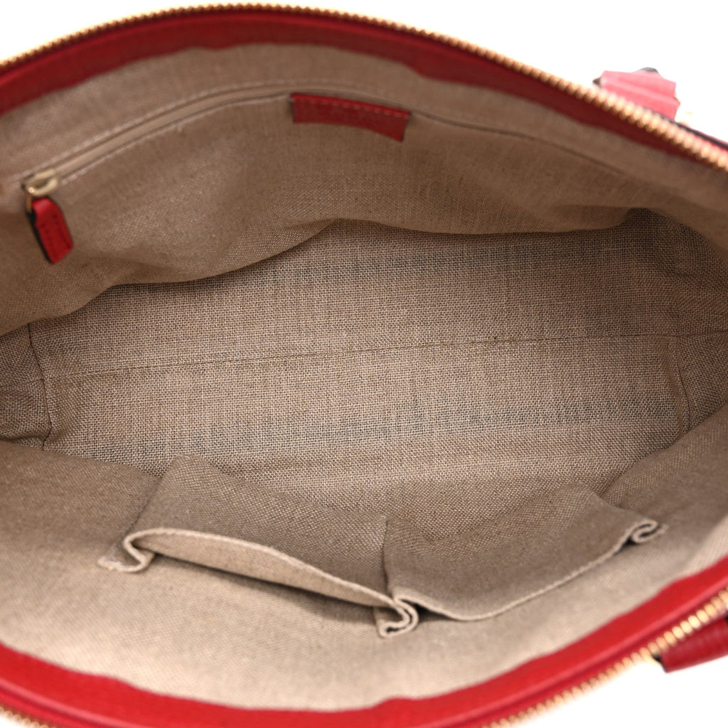 Dollar Calfskin GG Charm Satchel Red