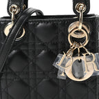 Lambskin Cannage Micro Lady Dior Black