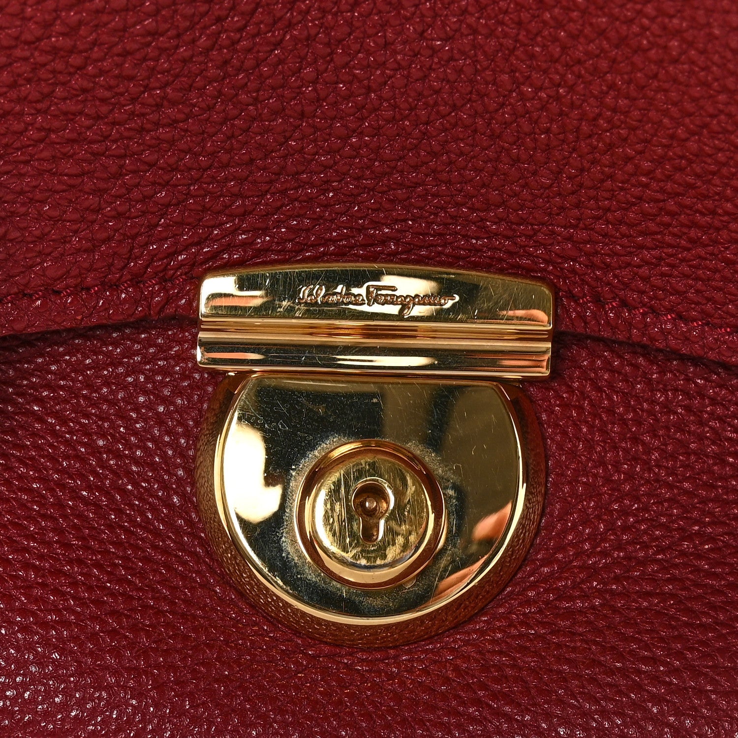 Pebbled Calfskin East West Fiamma Bag Red