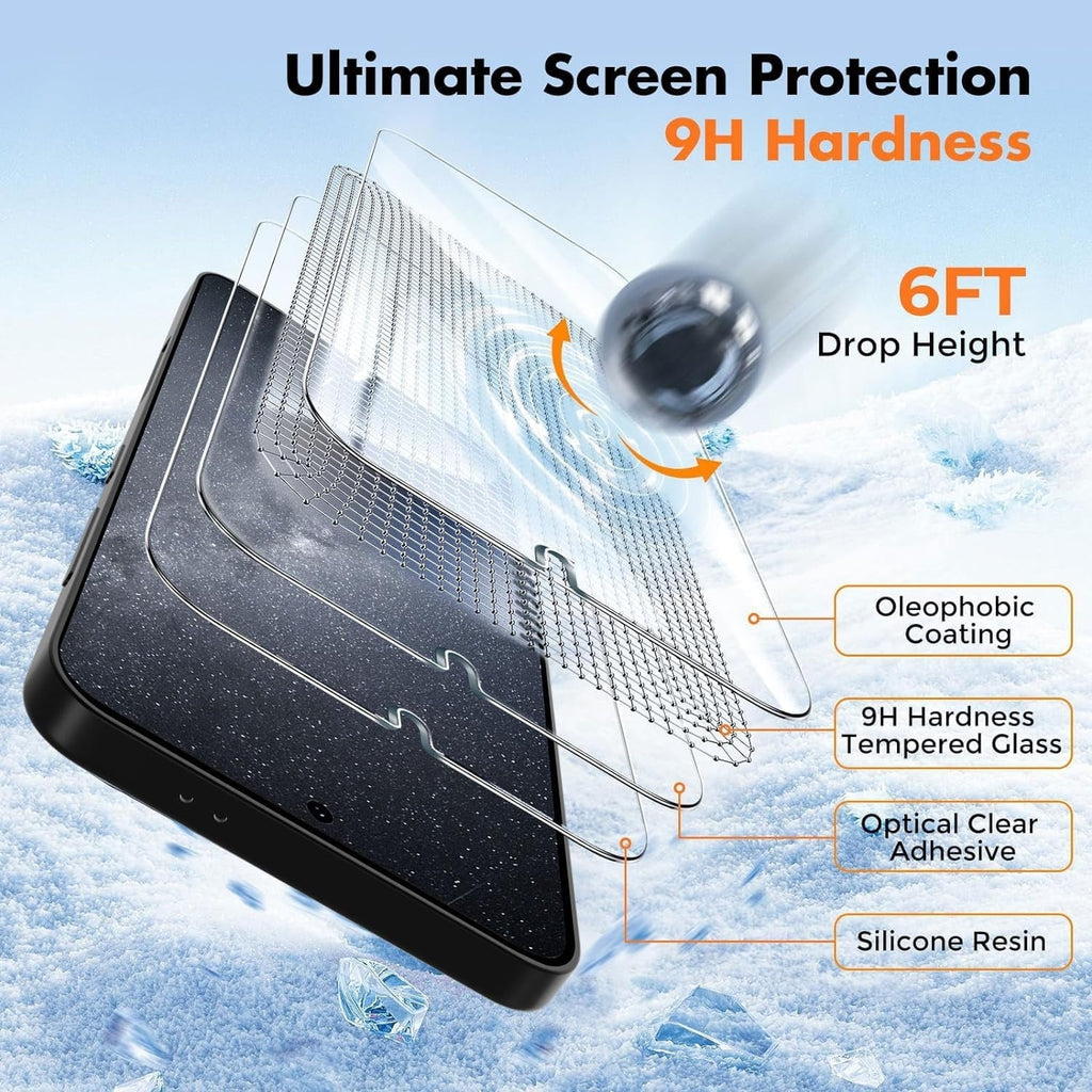 Entronix Clear Screen Protector Compatible with Galaxy A32 - 3-Piece Combo