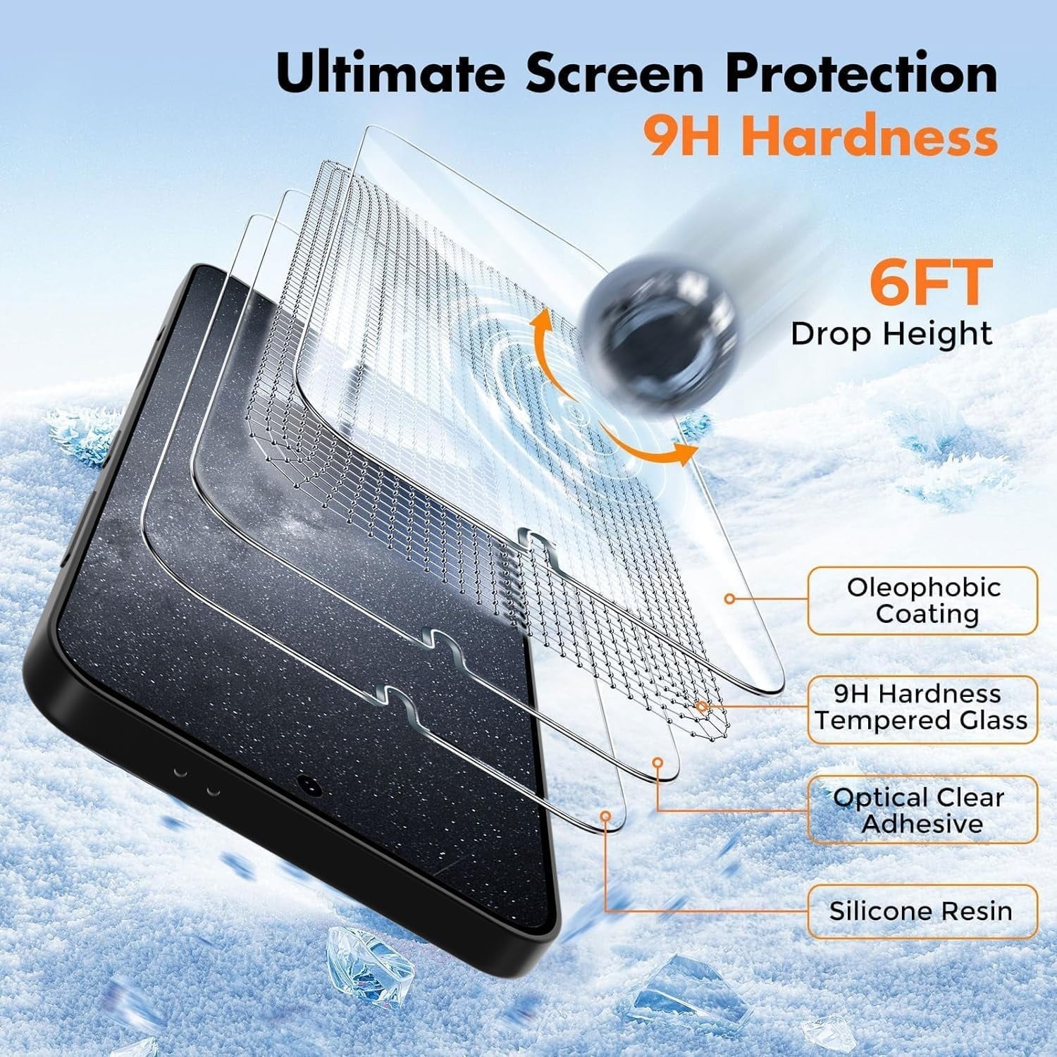 Entronix Clear Screen Protector Compatible with Galaxy S25 Plus - 2-Piece Combo