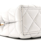Shiny Aged Calfskin Quilted Nano Kelly Shopper Light Grey