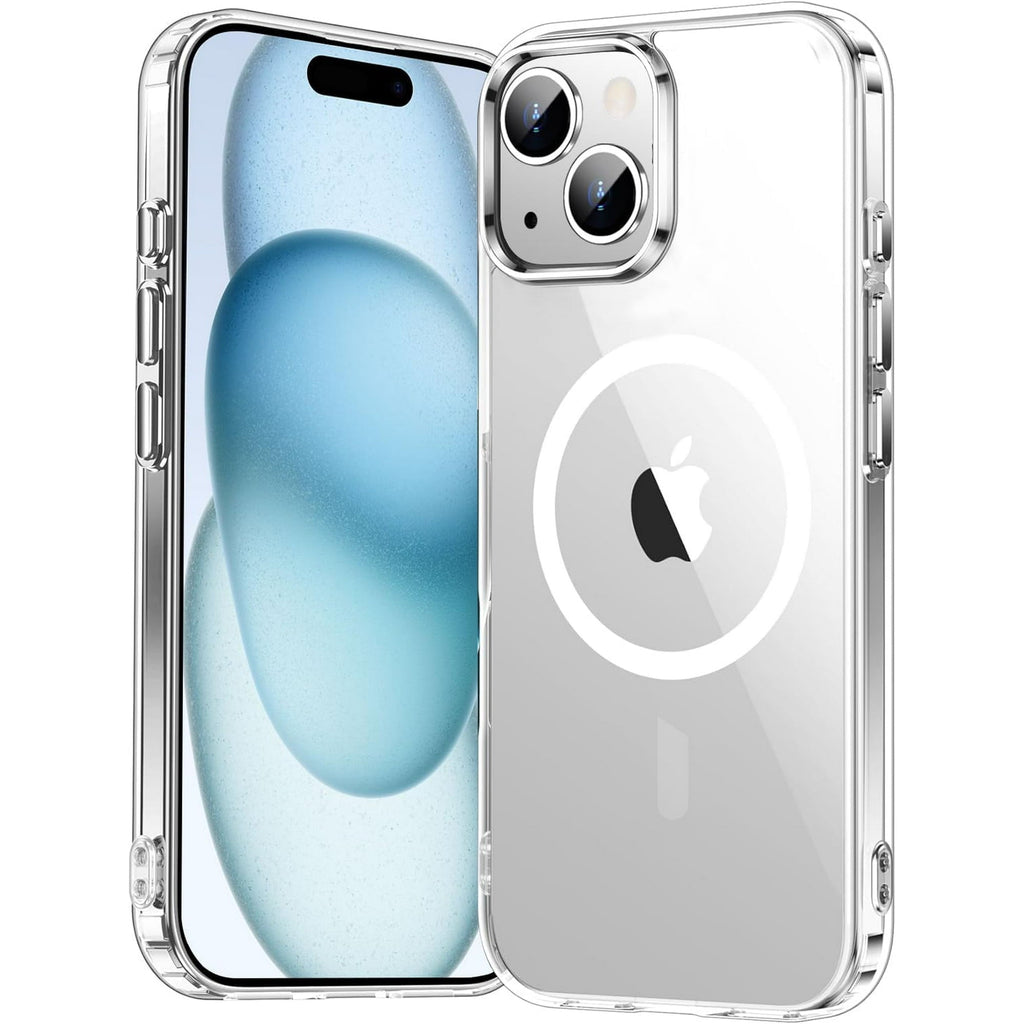 Entronix [Magnetic] Case Compatible with iPhone 15 - [Hard Back] Slim Clear