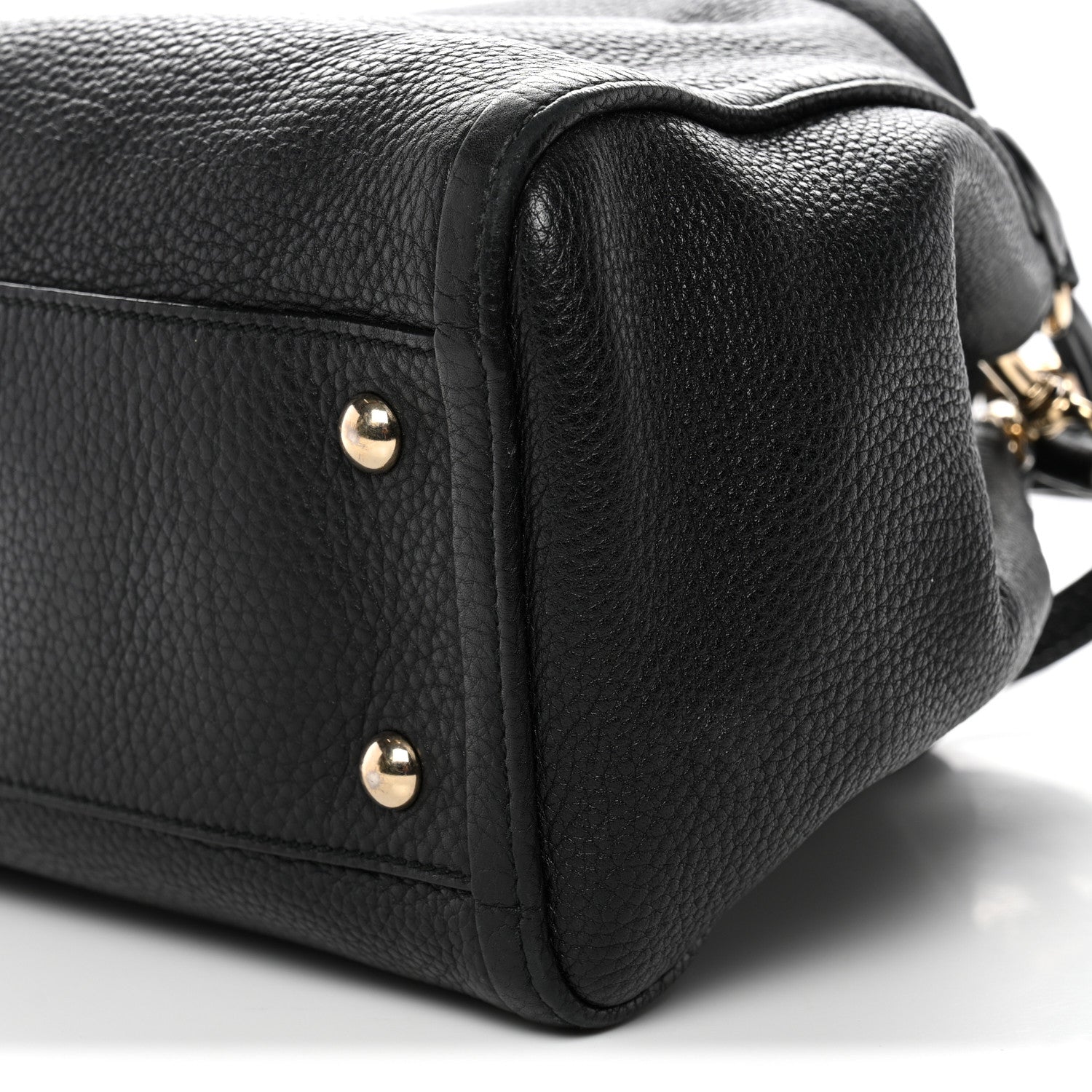 Pebbled Calfskin Small Soho Shoulder Bag Black