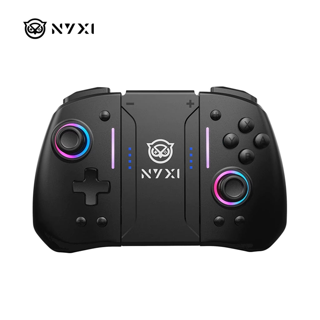 Wireless Ergonomic Game Controller with RGB Lighting for Nintendo Switch - Black