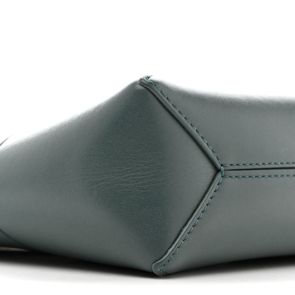 Shiny Calfskin Puzzle Fold Pouch Vetiver