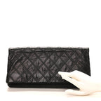 Calfskin Stitched Thin City Clutch Black