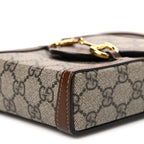 GG Supreme Monogram Mini Horsebit 1955 Crossbody Bag Beige Brown Sugar