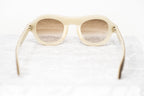 David David Sunglasses Round Solid Brown Mink Cream and Brown