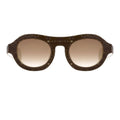 David David Sunglasses Round Solid Brown Mink Cream and Brown