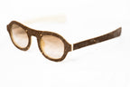 David David Sunglasses Round Solid Brown Mink Cream and Brown