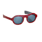 David David Sunglasses Round Red and Dark Blue