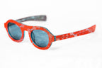 David David Sunglasses Round Red and Dark Blue
