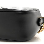 Calfskin Matelasse Small GG Marmont Chain Shoulder Bag Black