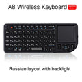 Wireless Keyboard 2.4G RF klawiatura 3 in1 Handheld With Touchpad Mouse For PC Notebook Smart TV Box -  White Backlighting-English