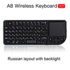 Wireless Keyboard 2.4G RF klawiatura 3 in1 Handheld With Touchpad Mouse For PC Notebook Smart TV Box -  White Backlighting-English