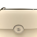 Senna Calfskin Petite GG Top Handle Shoulder Bag Mystic White