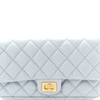 Aged Calfskin Quilted 2.55 Reissue Chain Waist Bag Light Blue