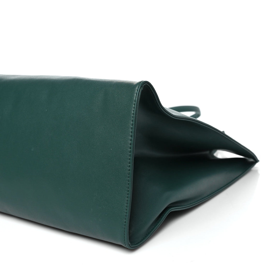Vegan Leather Large Shopping Bag Dark Olive