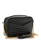 Grain De Poudre Matelasse Monogram Mini Lou Camera Bag Black