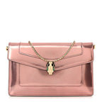Metallic Serpenti Forever Chain Wallet Rose Quartz