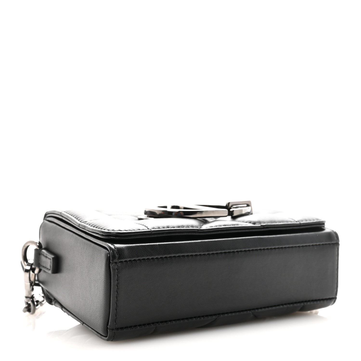Lambskin Maxi Cannage Small 30 Montaigne Chain Top Handle Bag Black