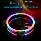 Computer Case Fan LED Case Fan 12CM/0.39ft Cool LED Computer Case Fan; 3pin+4pin; Desktop PC Main Case Cooling Fan