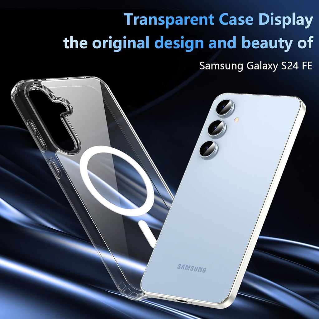 Entronix [Magnetic] Case Compatible with Galaxy S24 FE - [Hard Back] Slim Clear