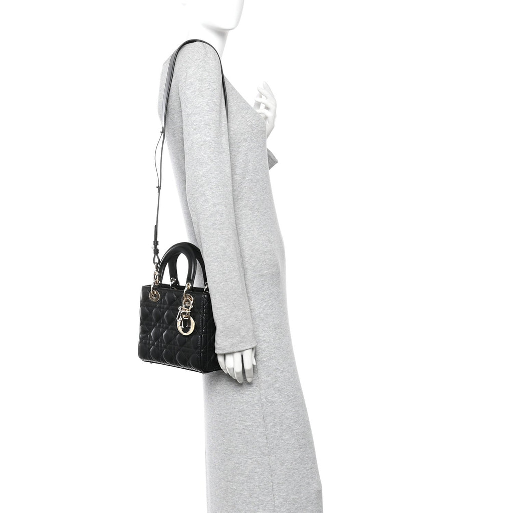 Lambskin Cannage Small My ABCDior Lady Dior Black