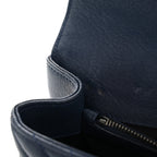 Sheepskin Matelasse Chevron Monogram Medium College Bag Navy