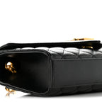 Grain De Poudre Textured Mixed Matelasse Triquilt Small Monogram Satchel Black