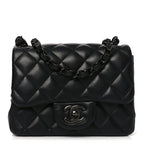 Lambskin Quilted Mini Square Flap So Black