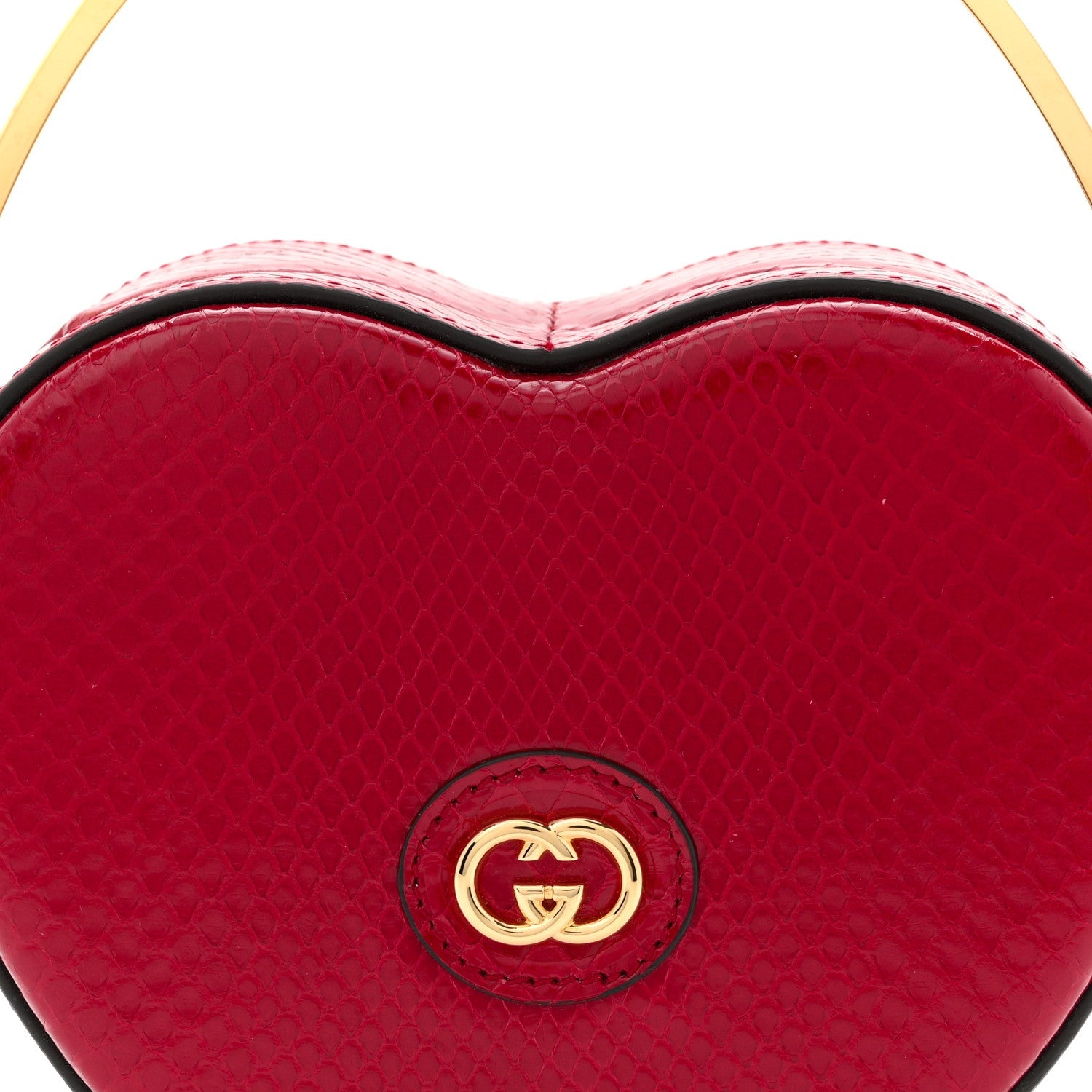 Snakeskin Broadway Mini Heart Top Handle Bag Rasberry Candy