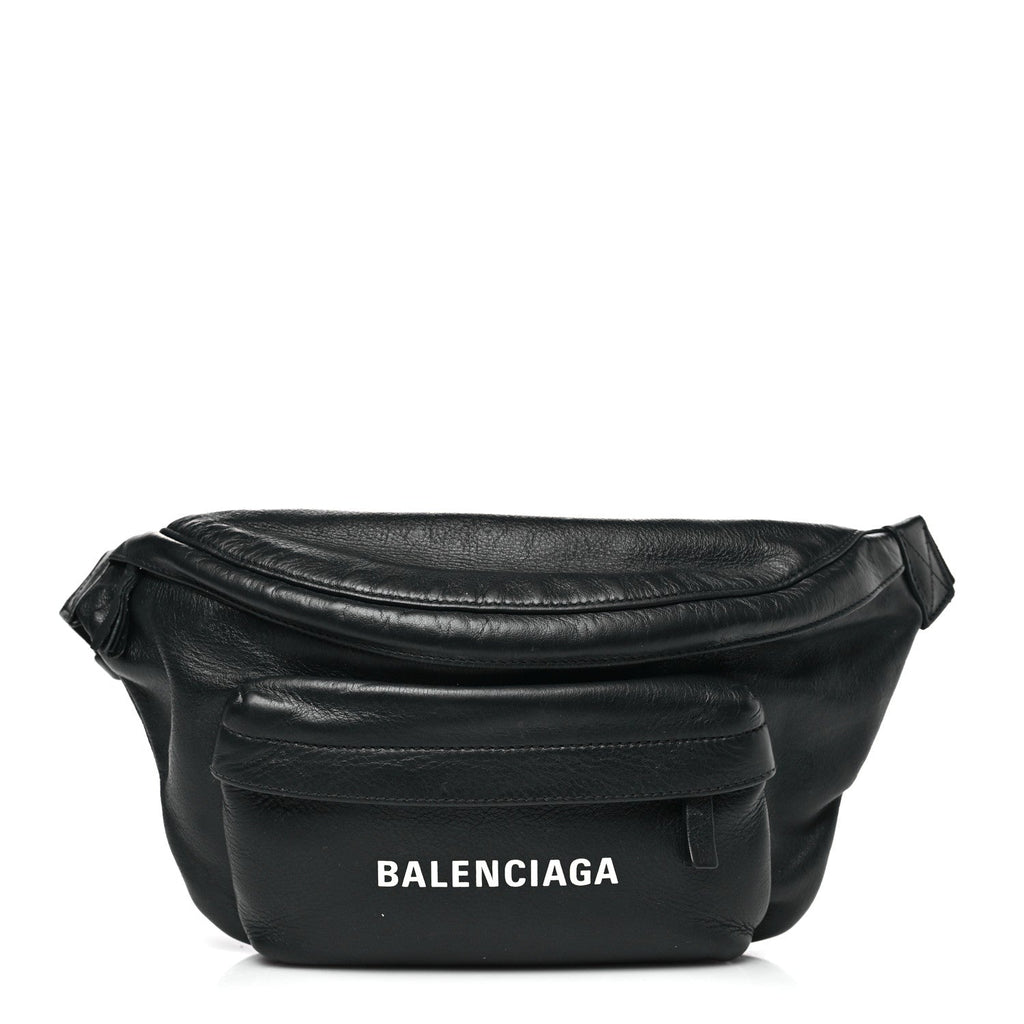 Smooth Calfskin Logo Large Everyday Beltpack Black White