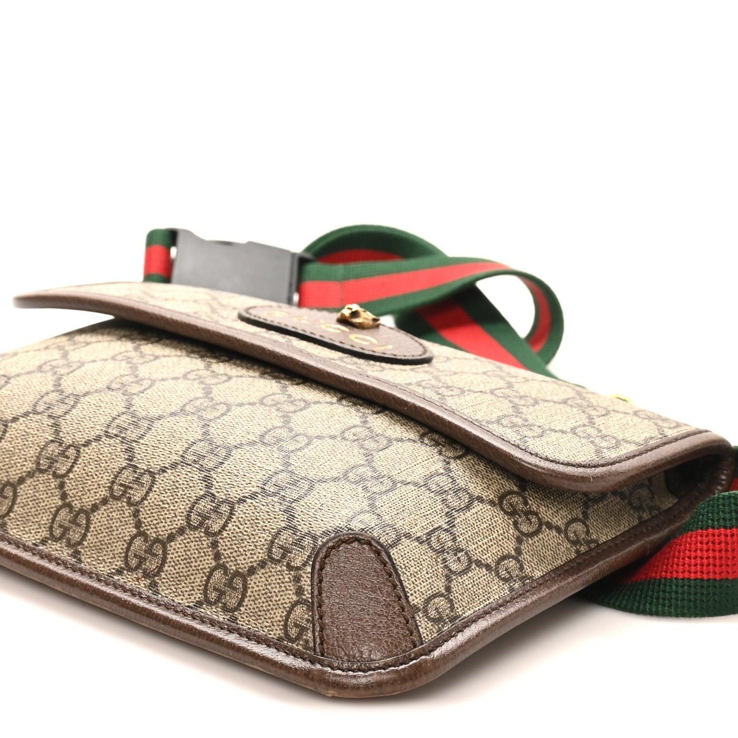 GG Supreme Monogram Neo Vintage Web Belt Bag Brown