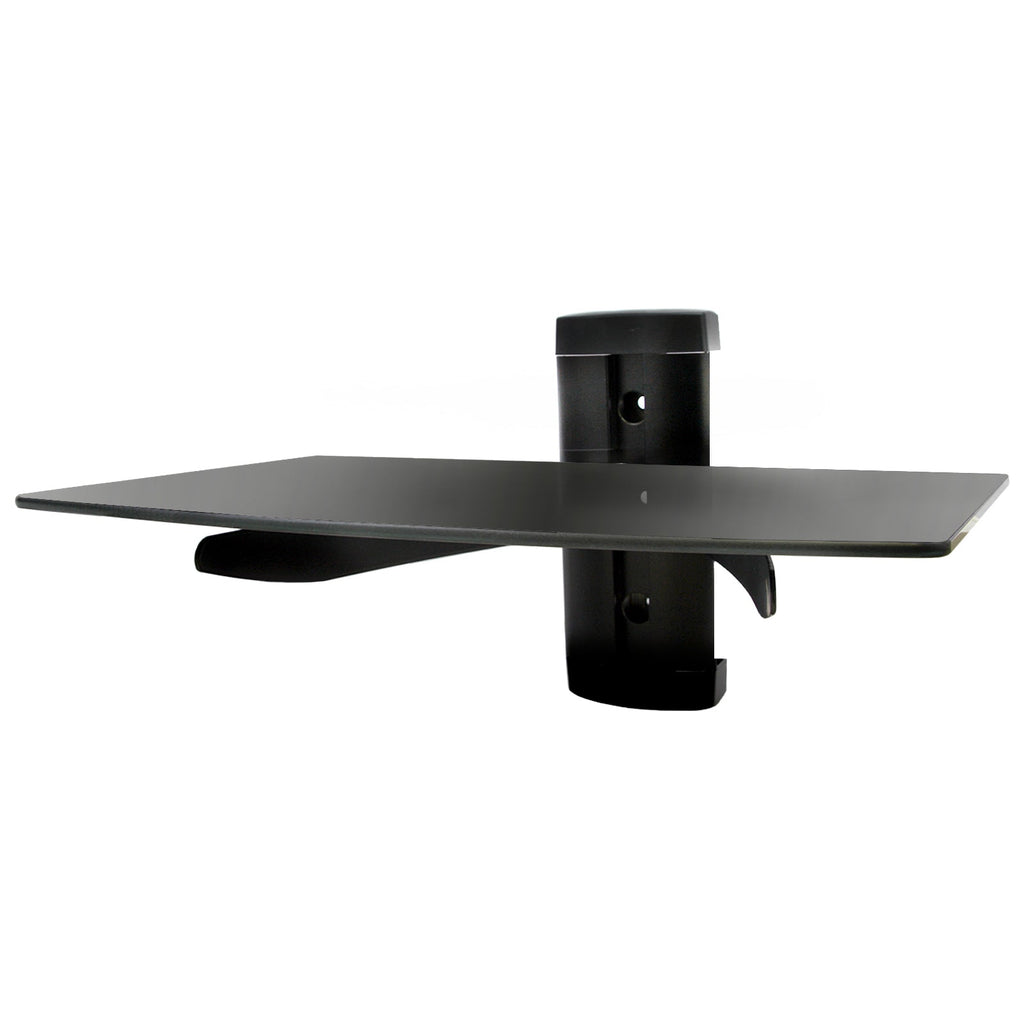 Tempered Glass Single Stud 22 Pound Shelf Wall Mount
