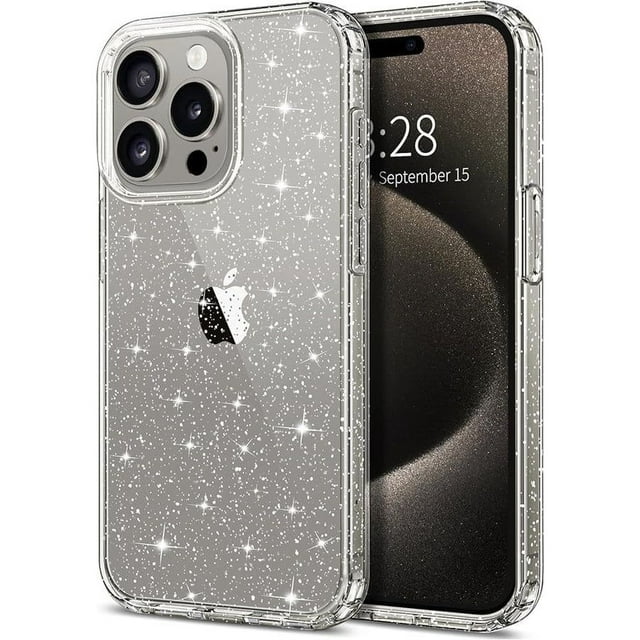 Entronix Case Compatible with iPhone 14 Pro Max - [Hard Back] Glitter Clear