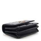 Lambskin Enamel Quilted Pending CC Clutch With Chain Black
