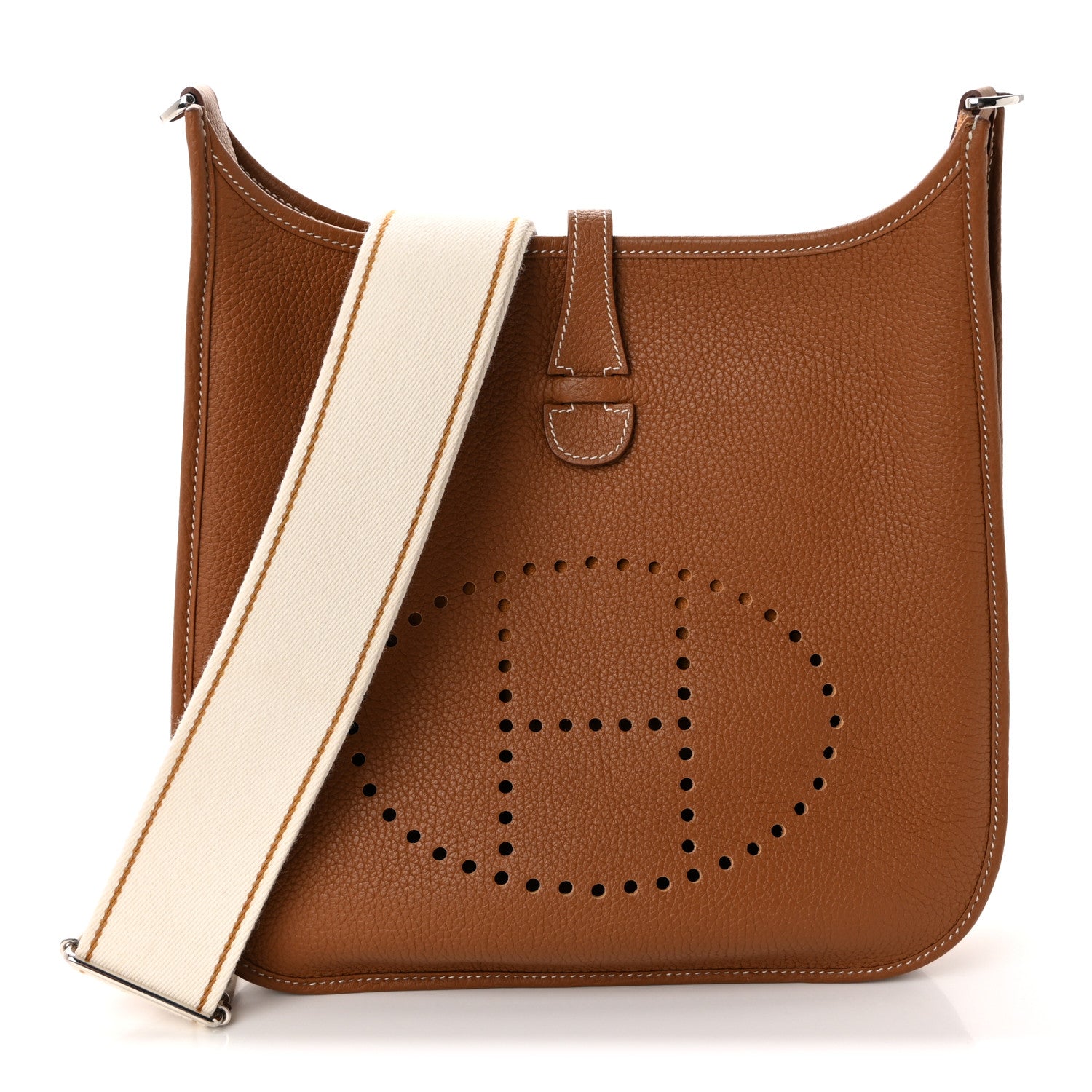 Taurillon Clemence Amazone Evelyne III PM Gold White Caramel