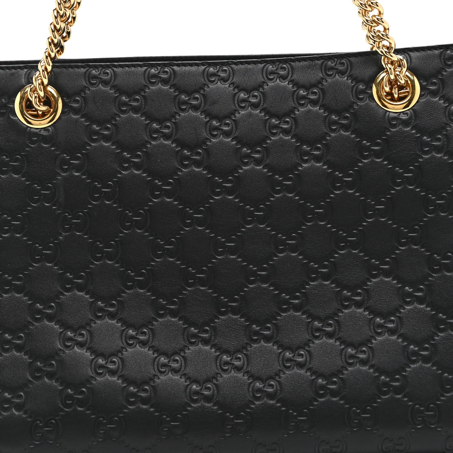 Guccissima Signature Medium Shoulder Tote Bag Black