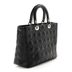 Lambskin Cannage Large Lady Dior Black