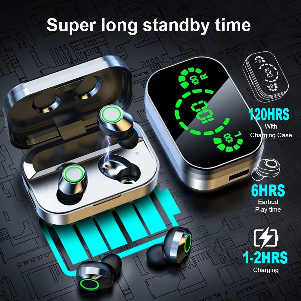 NES TWS Wireless Bluetooth Earphones - High-Fidelity Stereo Headphones with Built-In Microphone for Gaming and Music