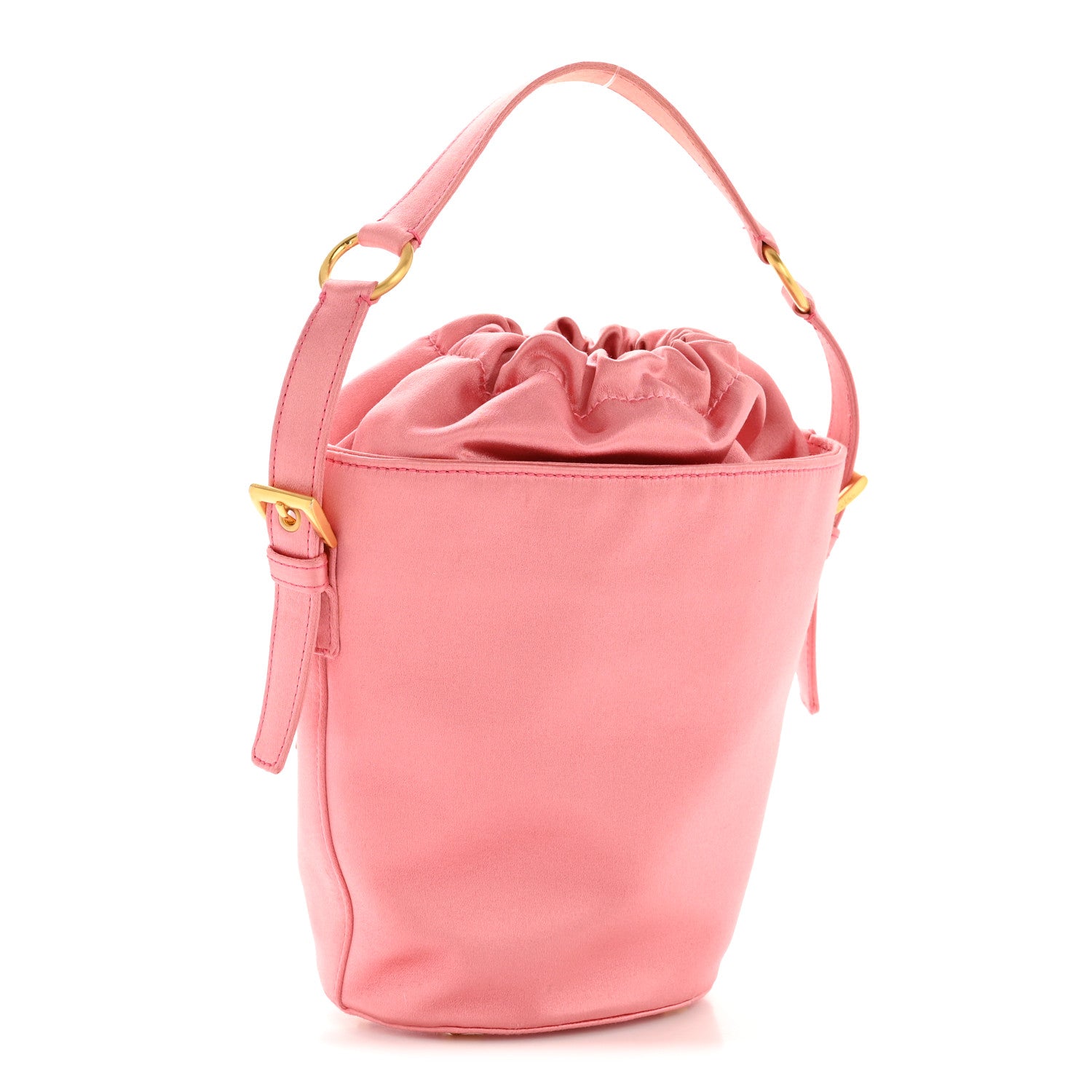 Satin Raso Bucket Bag Pink
