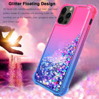 Shiny Flowing Glitter Liquid Bumper Case For Apple Iphone 12/Iphone 12 Pro In Pink
