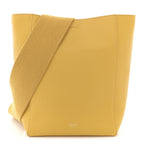 Soft Grained Calfskin Small Sangle Bucket Bag Ocre
