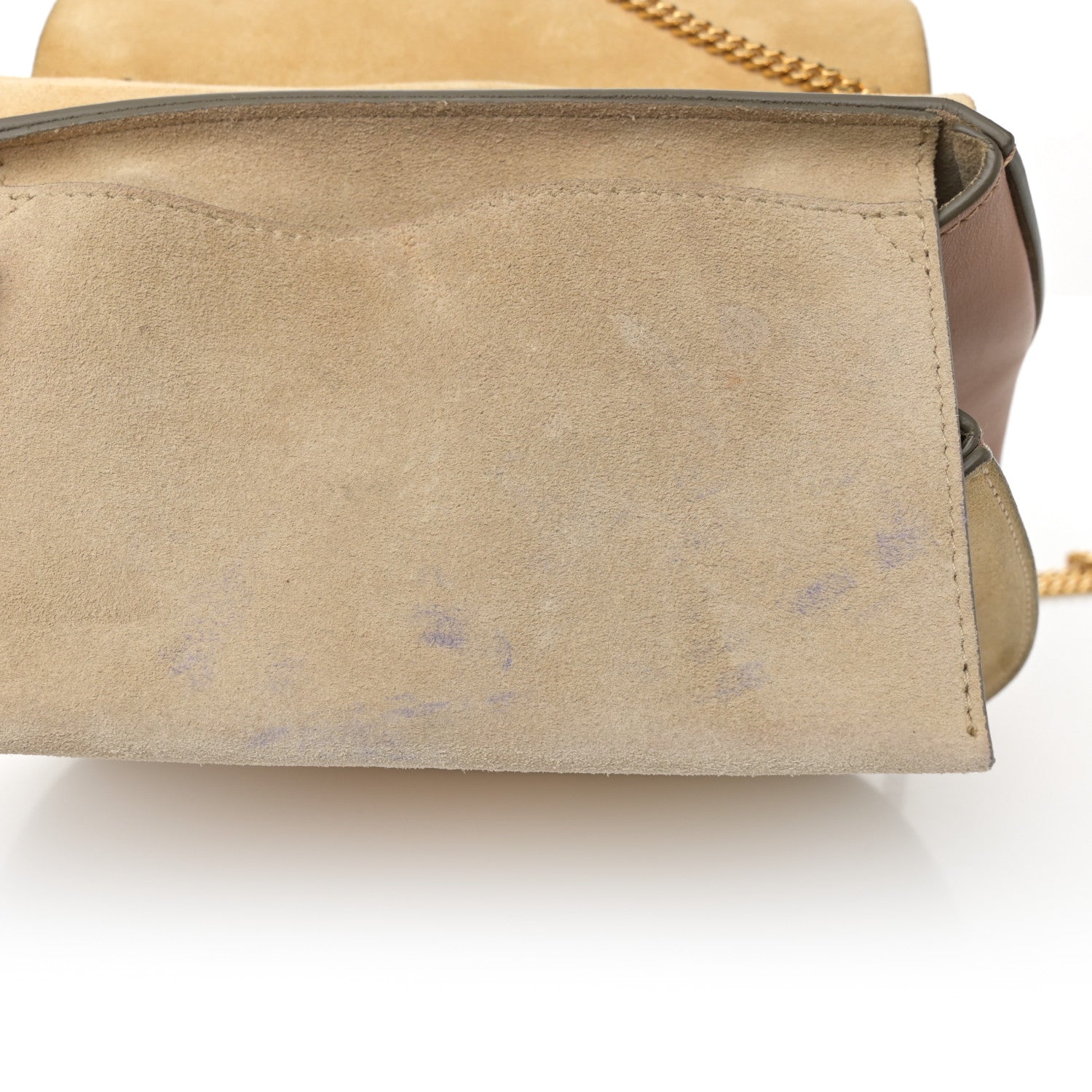 Suede Smooth Calfskin Drew Shoulder Bag Milky Coffee